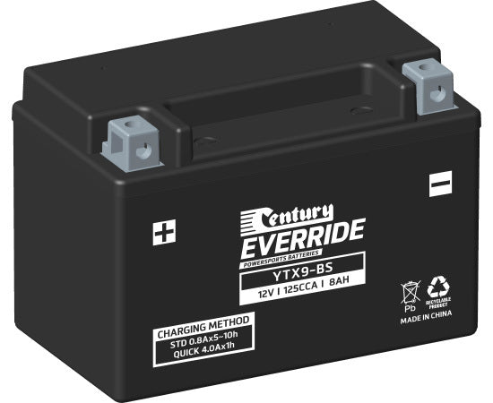 Century EverRide Powersports Battery YTX9-BS