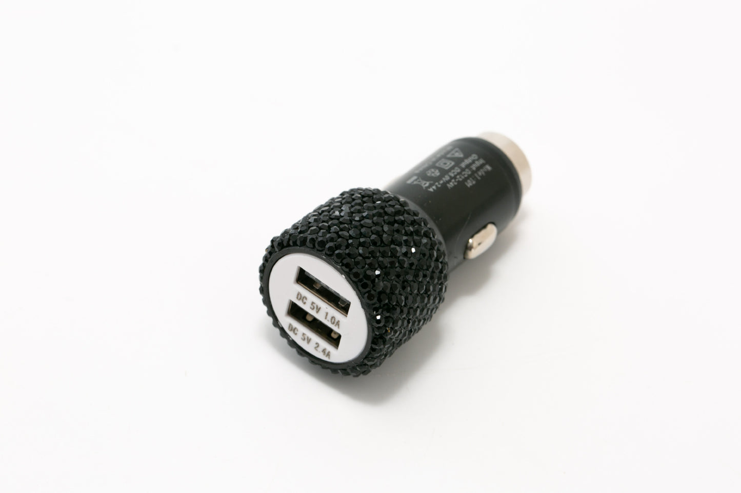2.4A Dual Port Car Charger With Diamonds - Travel Car Charging Head