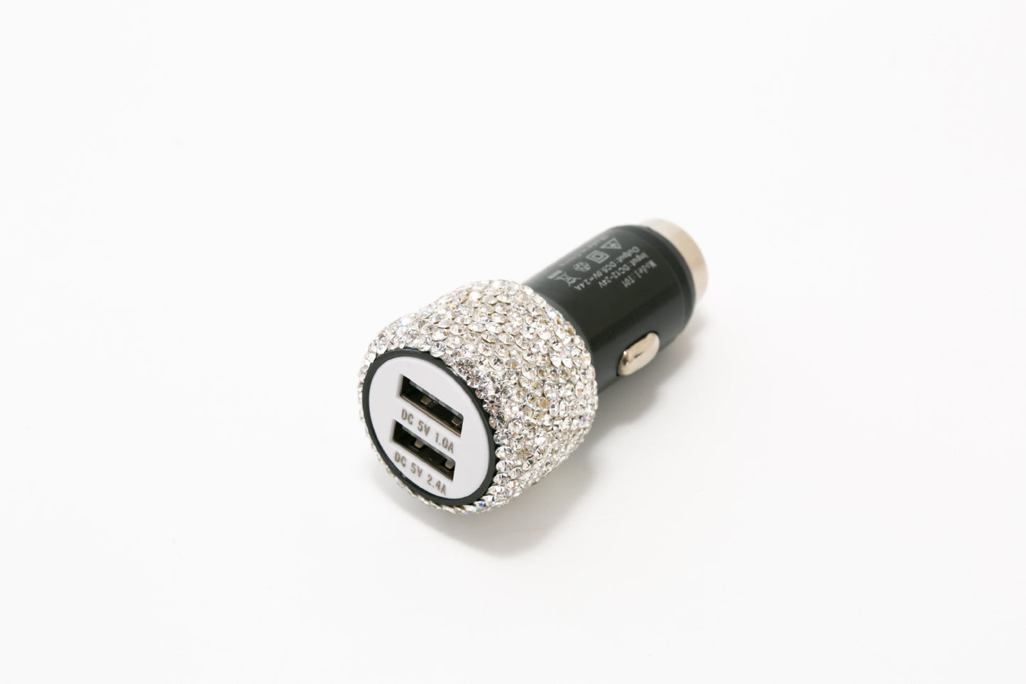 2.4A Dual Port Car Charger With Diamonds - Travel Car Charging Head