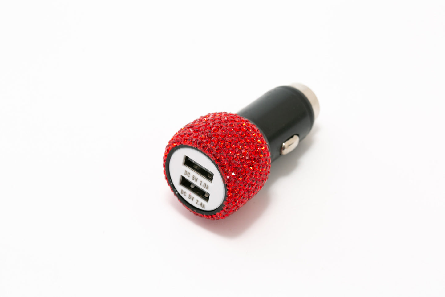 2.4A Dual Port Car Charger With Diamonds - Travel Car Charging Head
