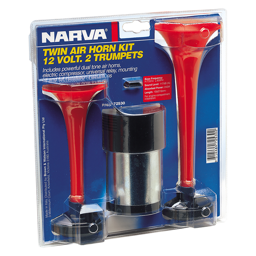 Narva 12V Twin Air Horn Kit (2 Pack) - 72530