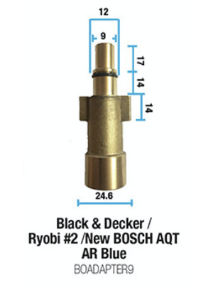 Bowden's Own Snow Cannon Adaptor - Black & Decker/Ryobi 2/New Bosch AQT/Workzone 2/AR Blue/Rockwell