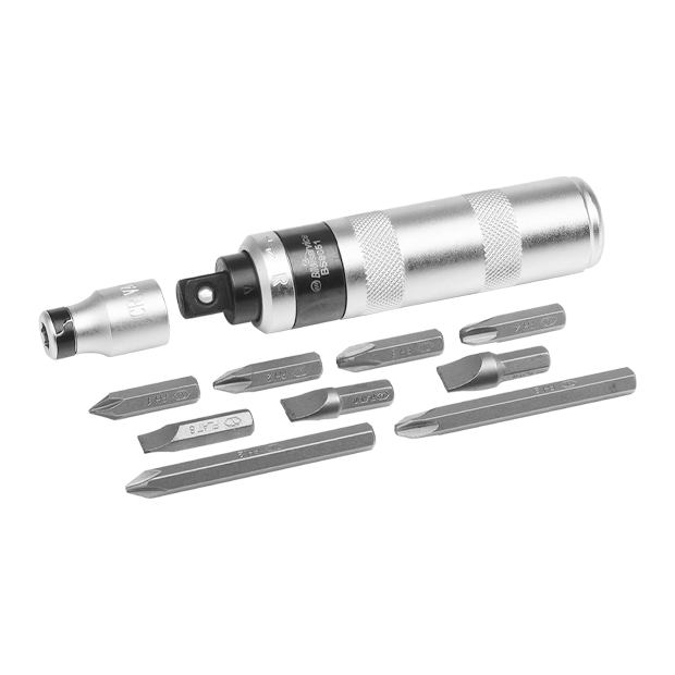 BikeService Impact Driver Set 8 Piece - 8, 10, 12mm, PH1, PH2, PH3, PH4 - BS9651