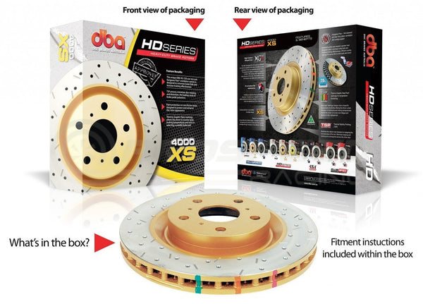 DBA 4000 XS Slotted Cross Drilled Rotors Pair