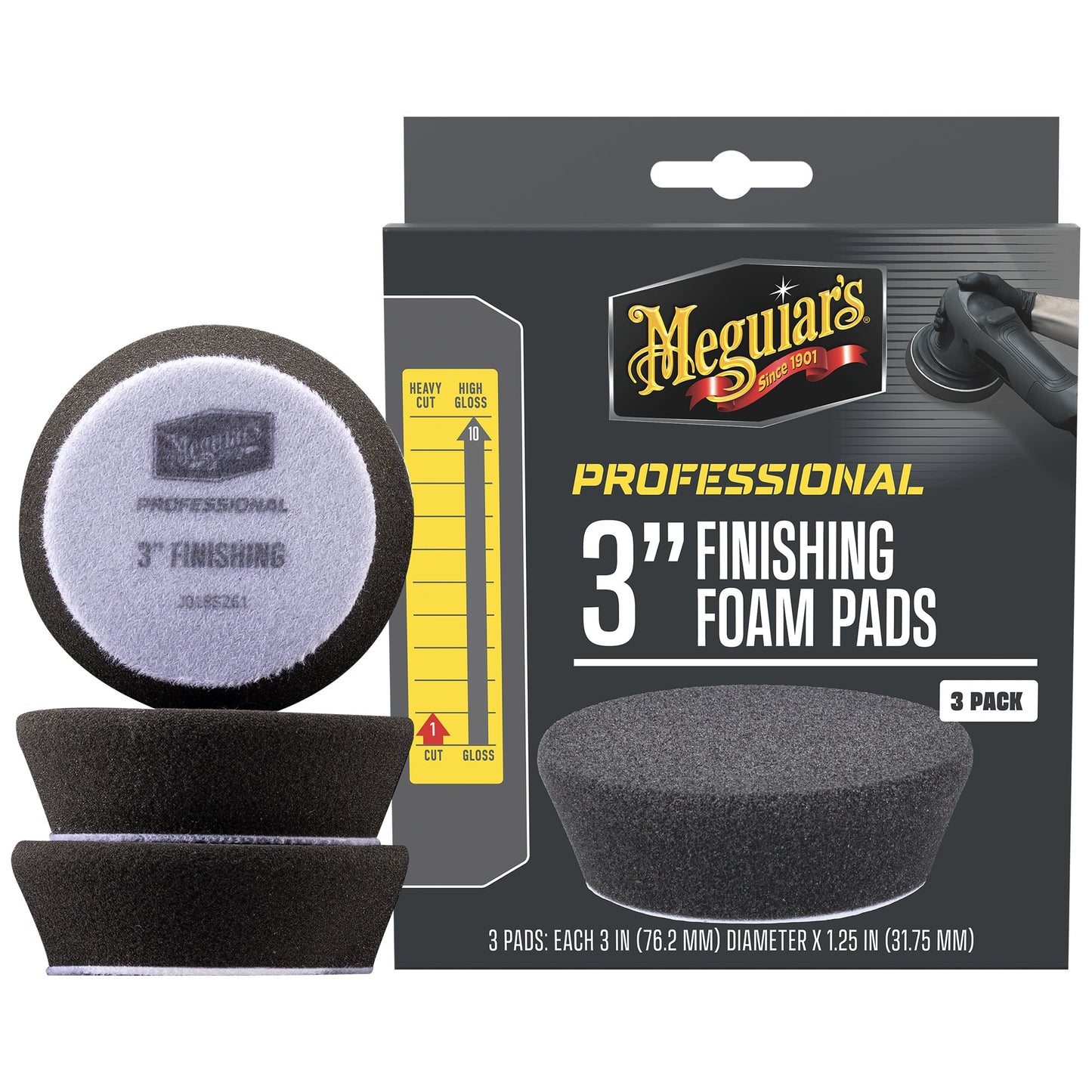 Meguiar's 3 INCH FINISHING FOAM PADS - 3 PACK