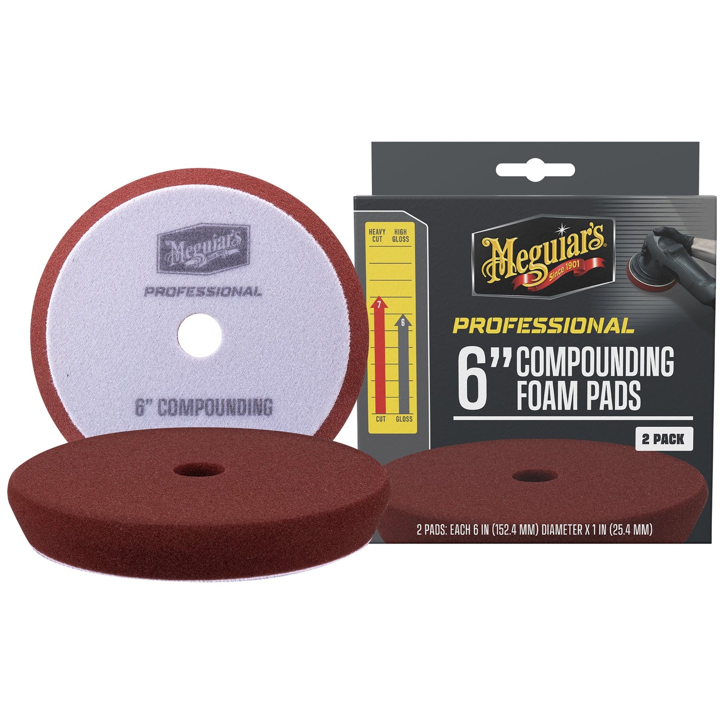 Meguiar's 6 INCH COMPOUNDING FOAM PADS - 2 PACK