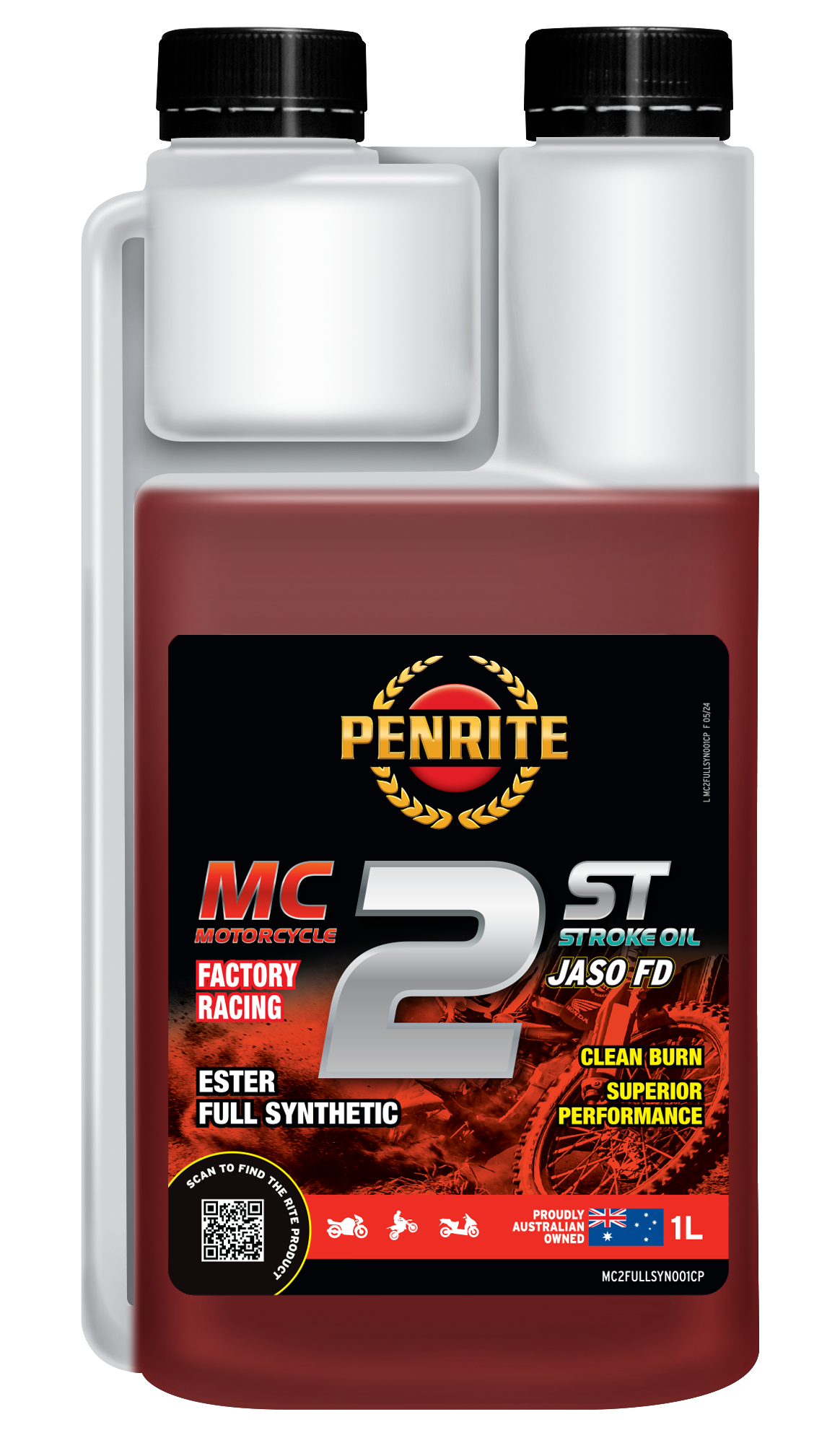 Penrite MC-2ST Full Synthetic Two Stroke Oil 1 Litre
