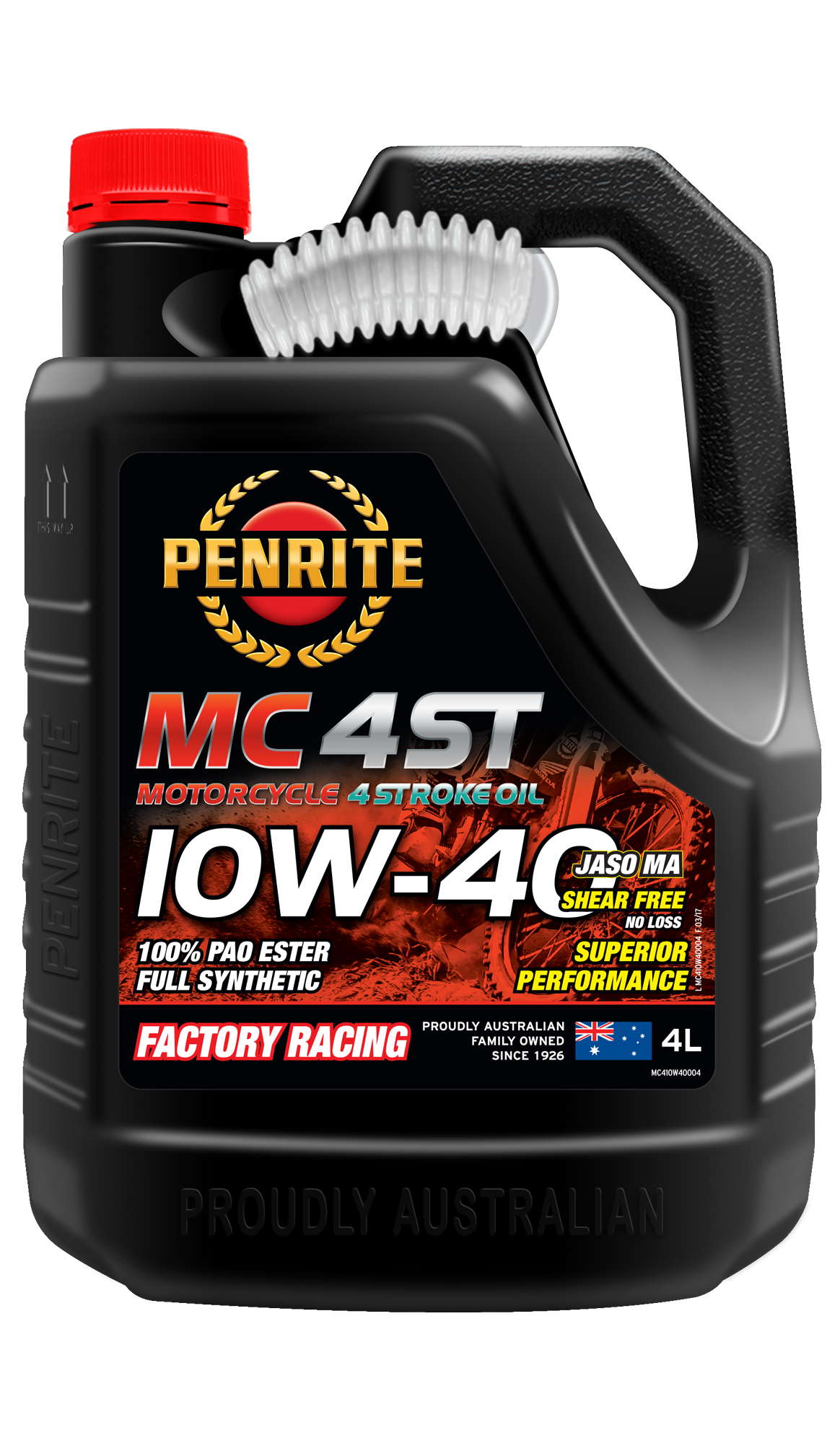 Penrite MC-4ST 10W-40 Motorcycle Engine Oil 4 Litre