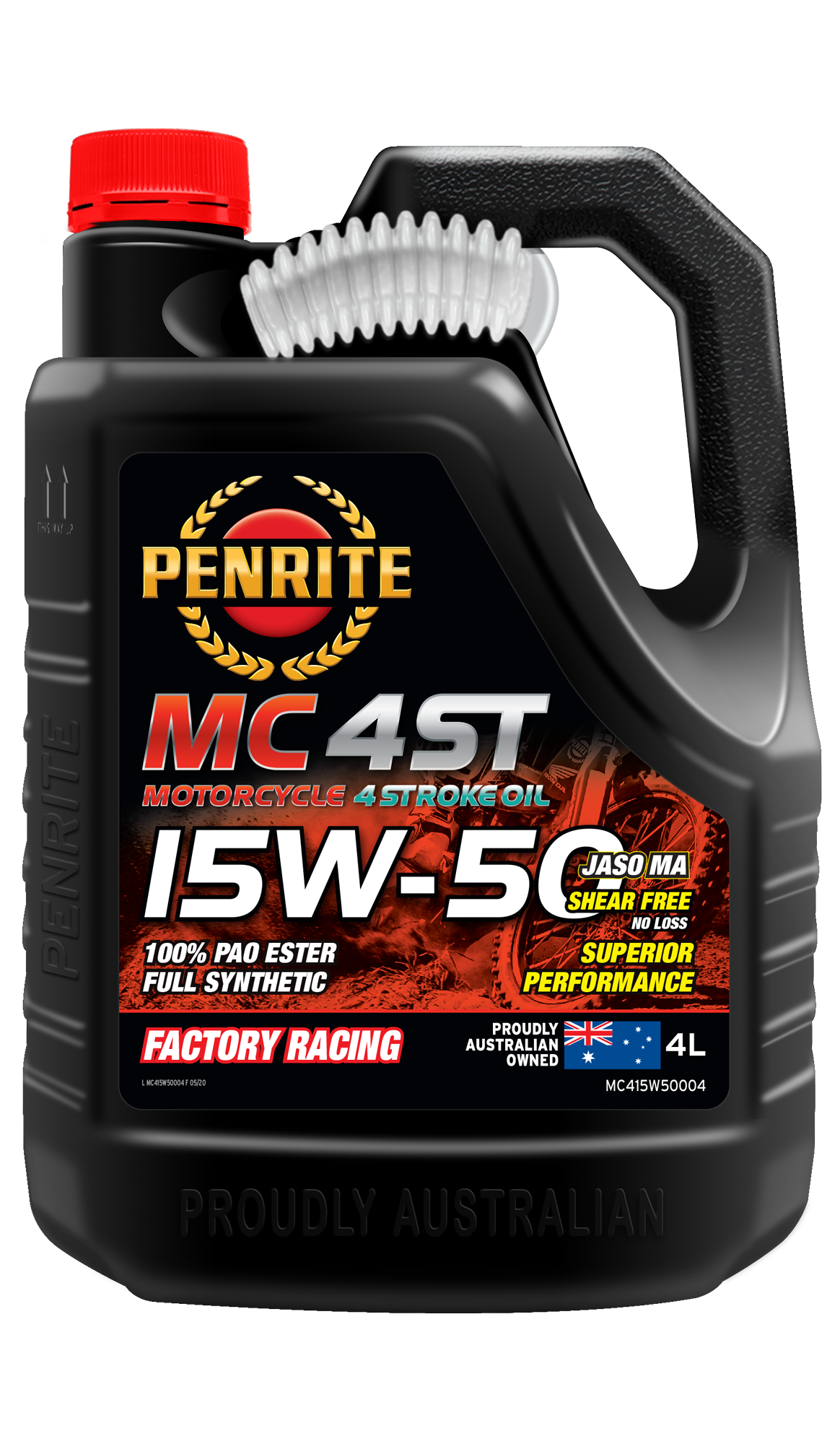 Penrite MC-4ST 15W-50 PAO Ester Motorcycle Oil 4 Litre
