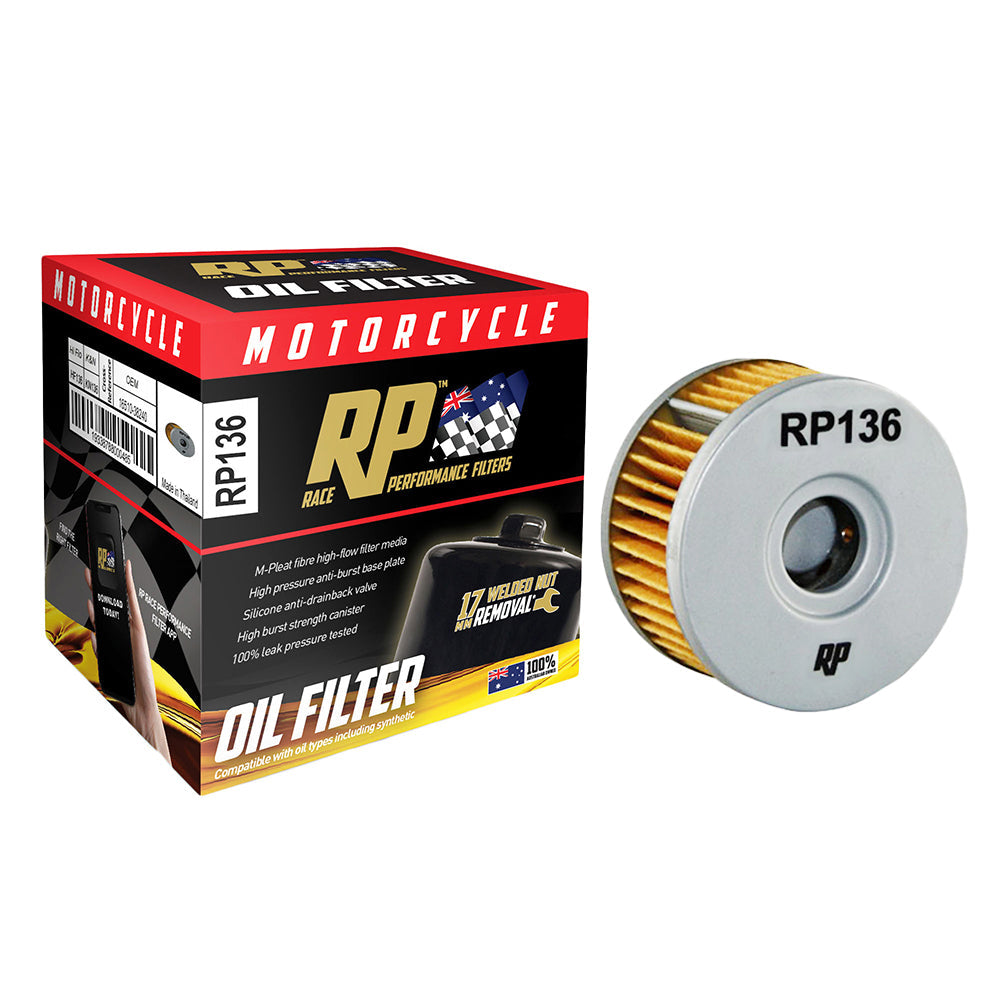 Race Performance Motorcycle Oil Filter RP136