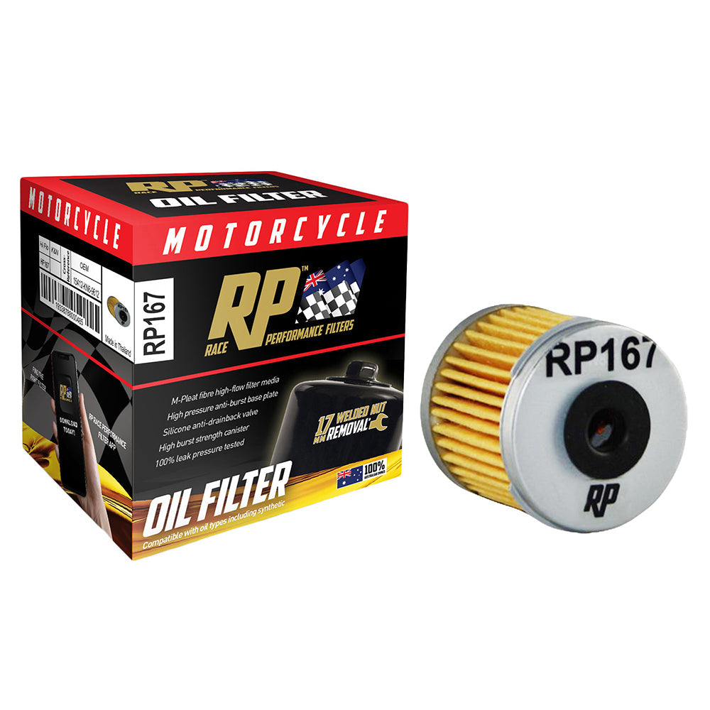 Race Performance Motorcycle Oil Filter - RP167
