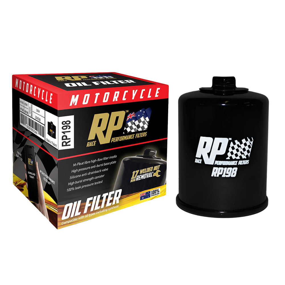 Race Performance Motorcycle Oil Filter - RP198
