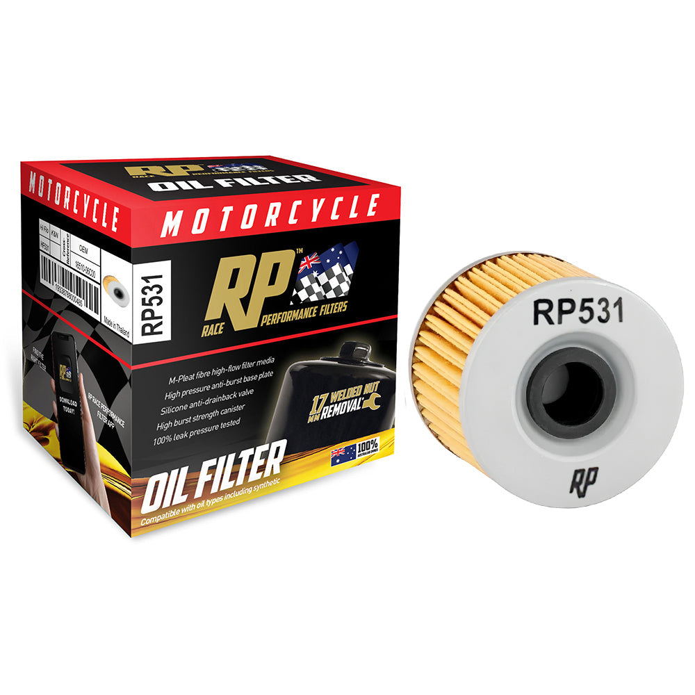 Race Performance Motorcycle Oil Filter - RP531