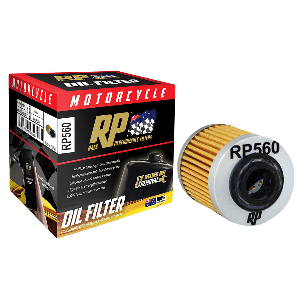 Race Performance Motorcycle Oil Filter - RP560