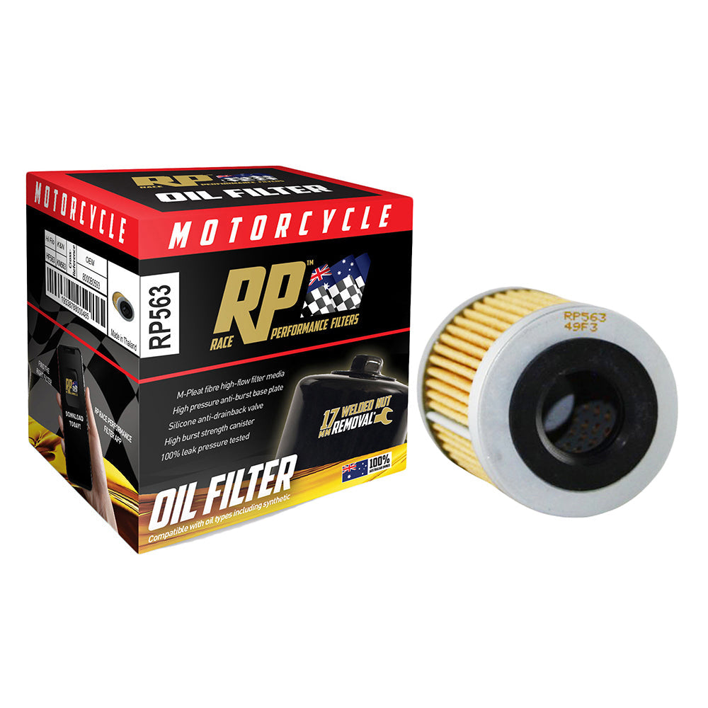 Race Performance Motorcycle Oil Filter RP563