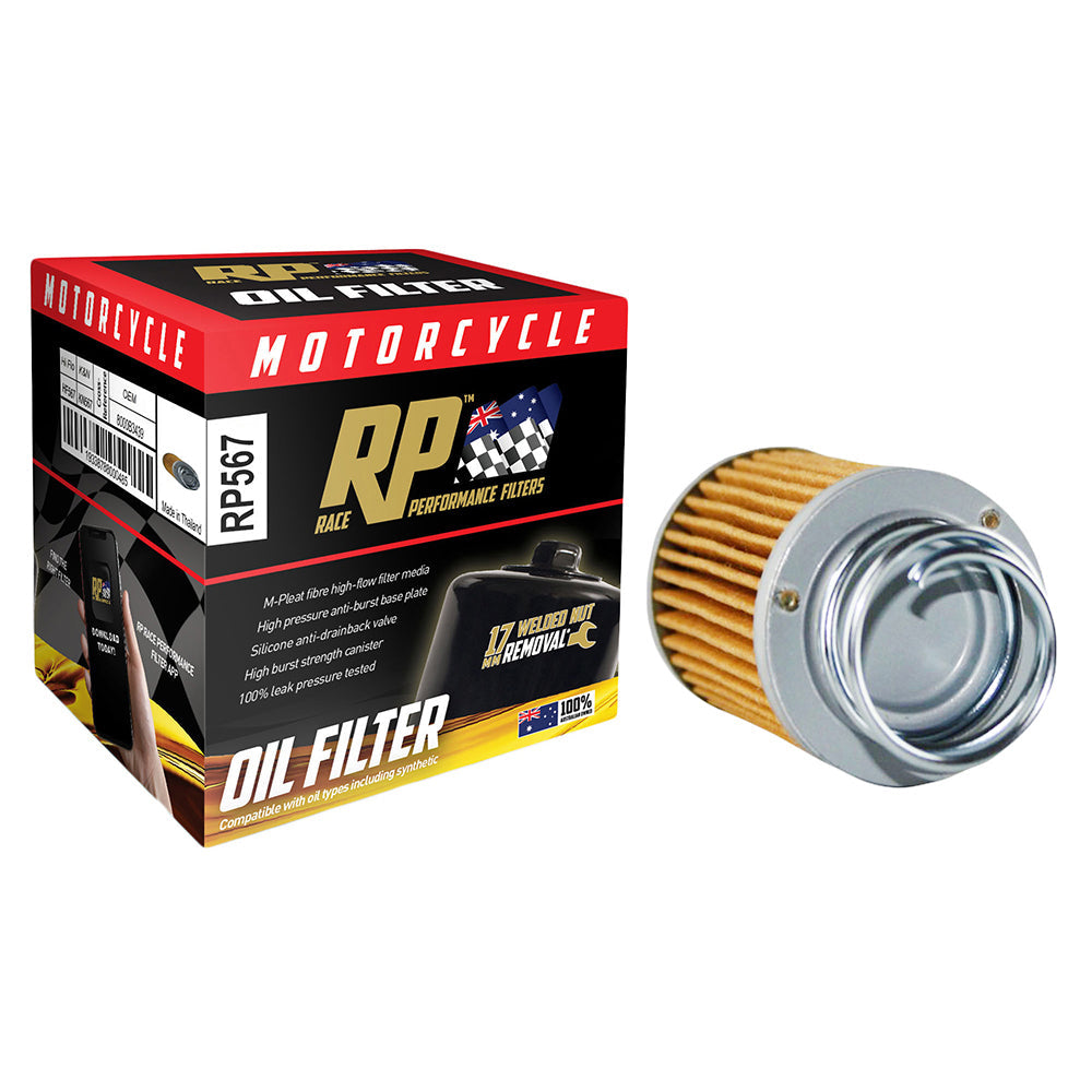 Race Performance Motorcycle Oil Filter - RP567