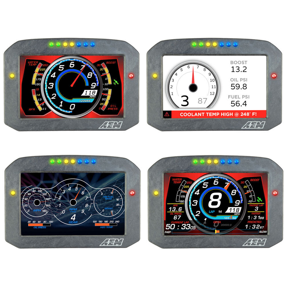AEM CD-7FL Carbon Flat Panel Digital Racing Dash Display, Logging, Internal GPS Enabled