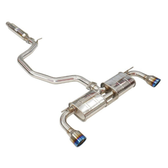R400 Cat Back Exhaust w/Round Ti Rolled Tips - VW Golf GTI Mk7