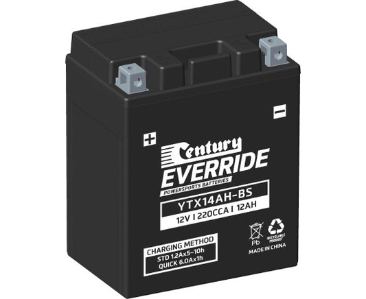 Century Powersports Battery YTX14AH-BS 12V