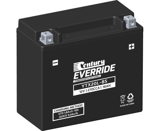 Century EverRide Powersports Battery YTX20L-BS