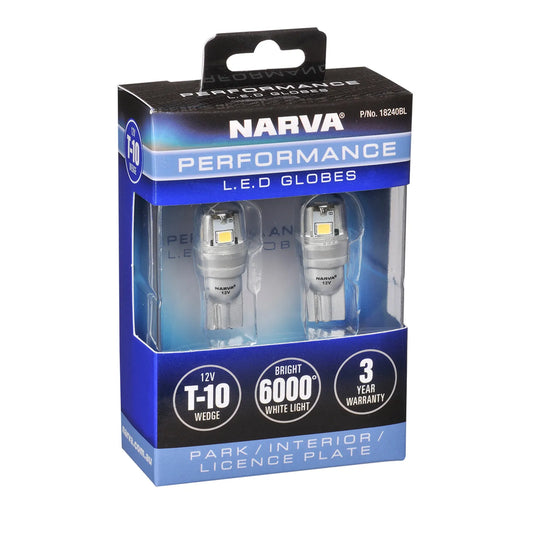 Narva 12V T10 Wedge LED Globe Pair - 18240BL