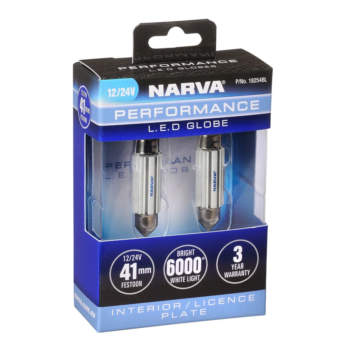 Narva 12/24V 41MM FESTOON LED GLOBE Pair - 18254BL