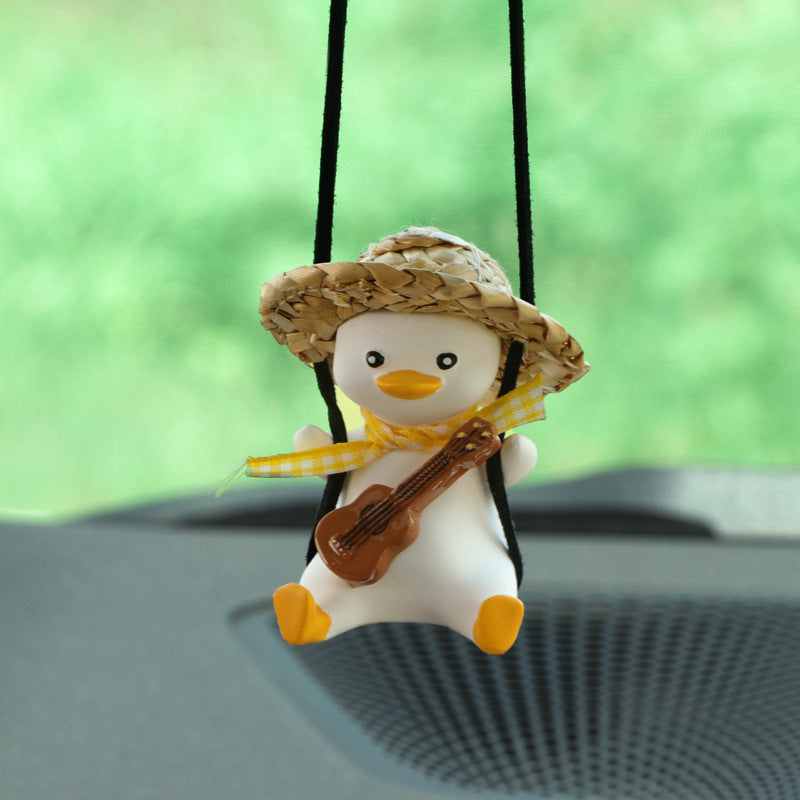 Cute Hanging Duck For Rearview Mirror