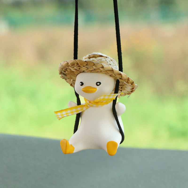 Cute Hanging Duck For Rearview Mirror