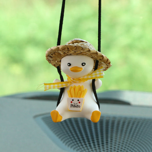 Cute Hanging Duck For Rearview Mirror