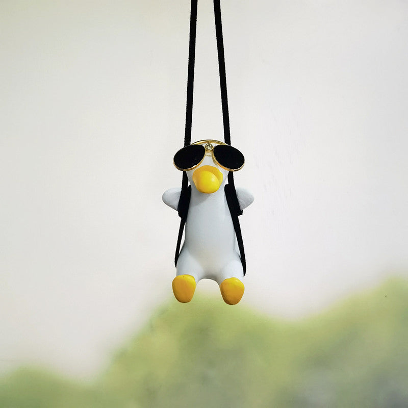 Cute Hanging Duck For Rearview Mirror