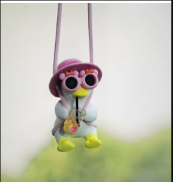 Cute Hanging Duck For Rearview Mirror