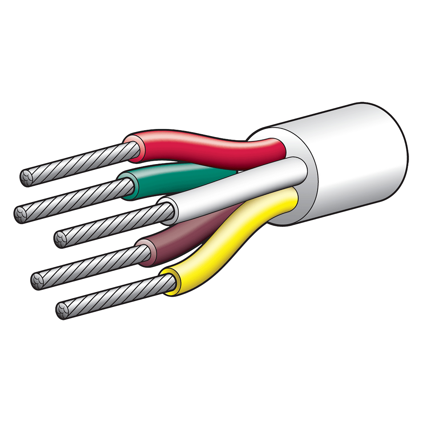Narva 4A 2mm Red, White, Blue, Red, Violet Specialty Battery Cable - 30m - 5852M-30ETC