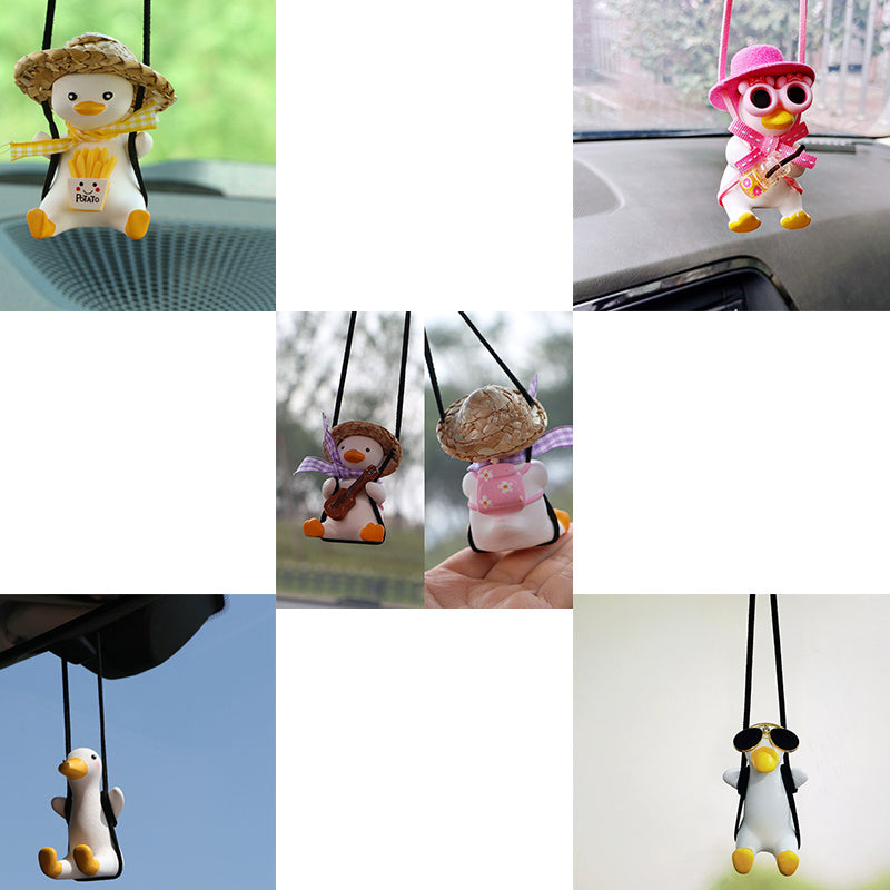 Cute Hanging Duck For Rearview Mirror