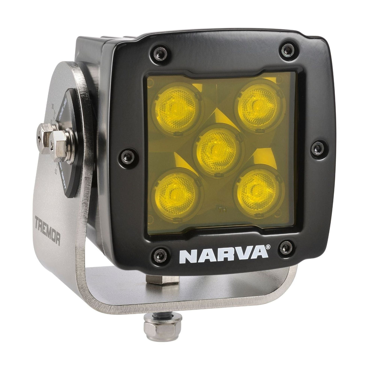 Narva Tremor 5 LED Heavy-Duty Work Lamp - Spot Beam - Selective Yellow - 73712Y | Narva 73712Y