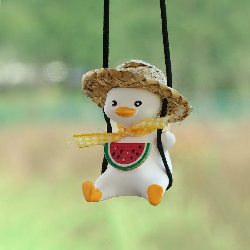 Cute Hanging Duck For Rearview Mirror