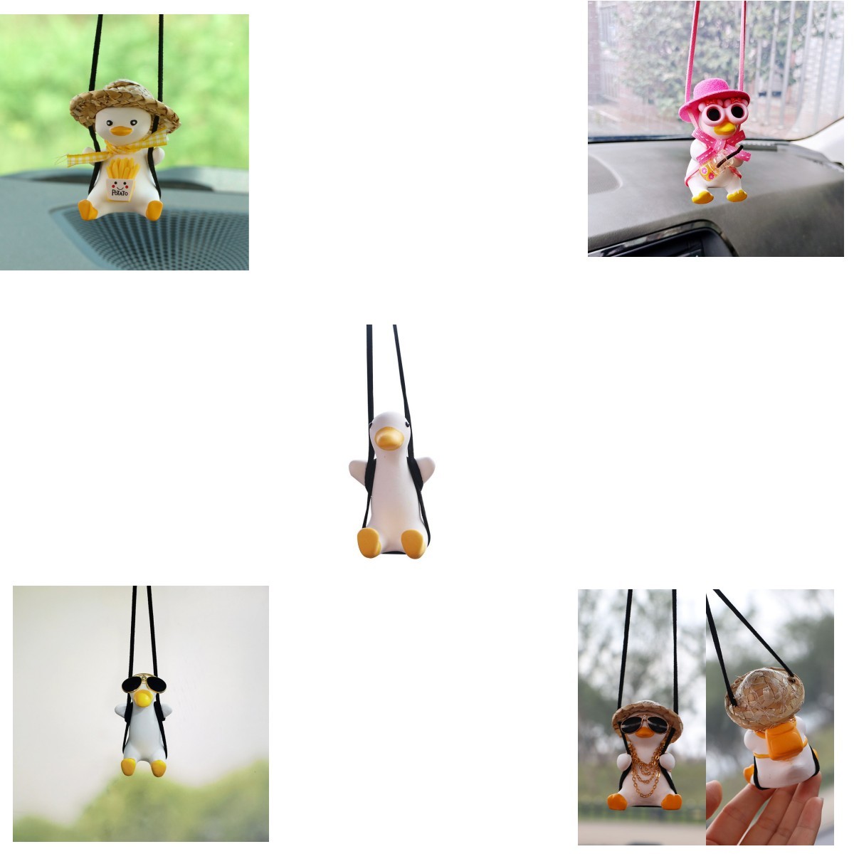 Cute Hanging Duck For Rearview Mirror