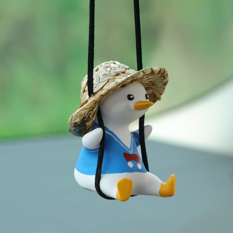 Cute Hanging Duck For Rearview Mirror