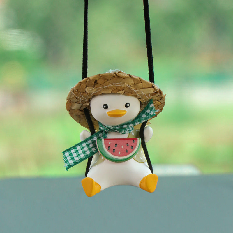 Cute Hanging Duck For Rearview Mirror