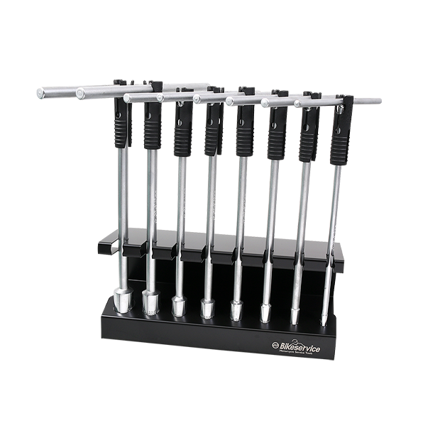 BikeService T Handle Socket Set With 300mm Handle 8 Piece - 6, 8, 10, 12, 13, 14, 17, 19mm - BS1710A