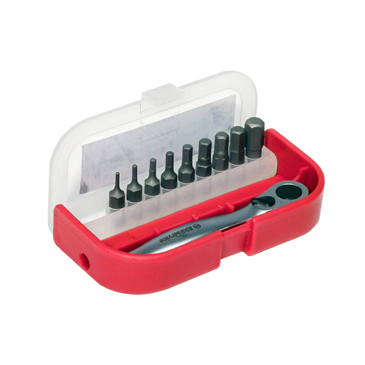 BikeService Hex Bit Set 10 Piece - 1.5, 2, 2.5, 3, 3.5, 4, 5, 5.5, 6, 8mm - BS6006