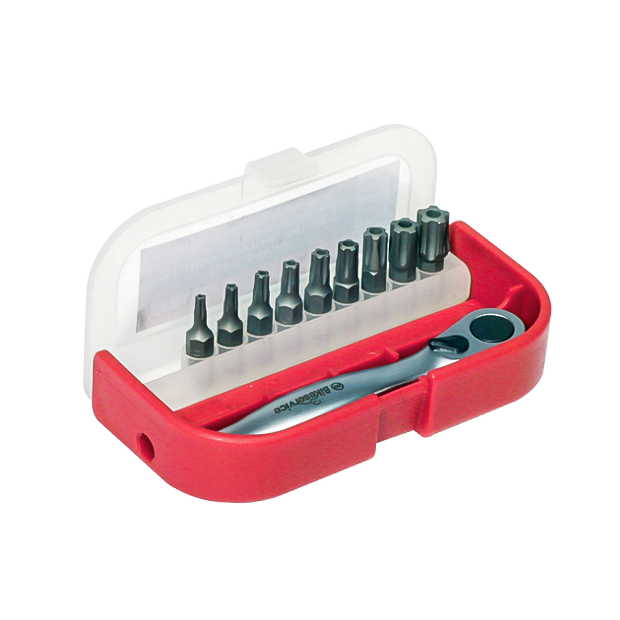 BikeService 5 Point Bit Set 10 Piece - T10,T15, T20, T25, T27, T30, T40, T45, T50 - BS6007