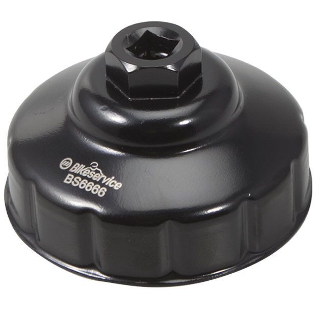 BikeService Cup Oil Filter Wrench - 76mm, 12 Flute - BS6666