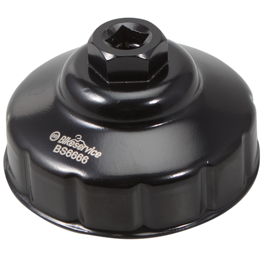 BikeService Cup Oil Filter Wrench - 76mm, 12 Flute - BS6666