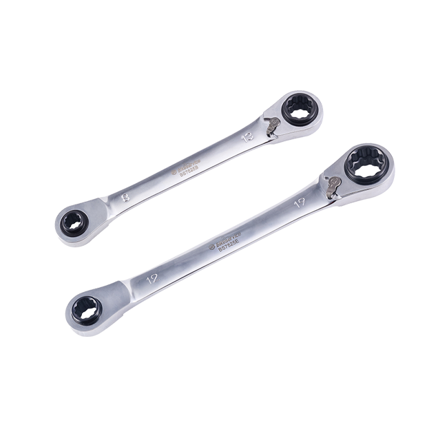 BikeService Reversable Ratchet Wrench Set 2 Piece - 8, 10, 12, 13, 14, 17, 18, 19mm - BS7525