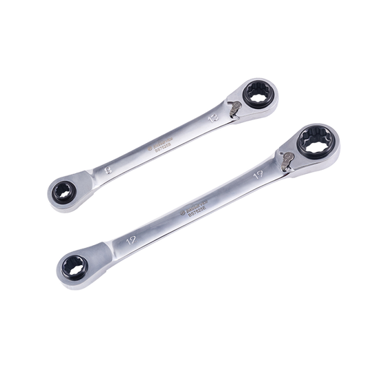 BikeService Reversable Ratchet Wrench Set 2 Piece - 8, 10, 12, 13, 14, 17, 18, 19mm - BS7525