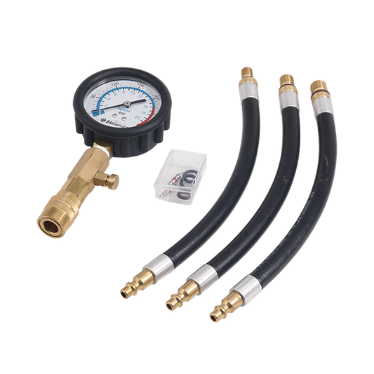 BikeService Cylinder Compression Test Kit - 0 - 300 PSI, M10x1.0, M12x1.25, M14x1.25 - BS8001