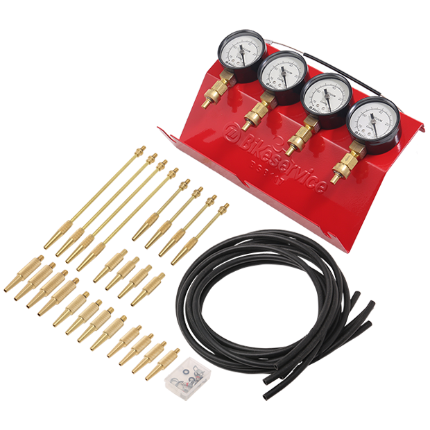 BikeService Carburetor Synchroniser Vacuum Gauge Set - BS8117