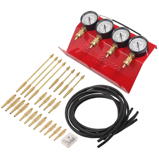 BikeService Carburetor Synchroniser Vacuum Gauge Set - BS8117