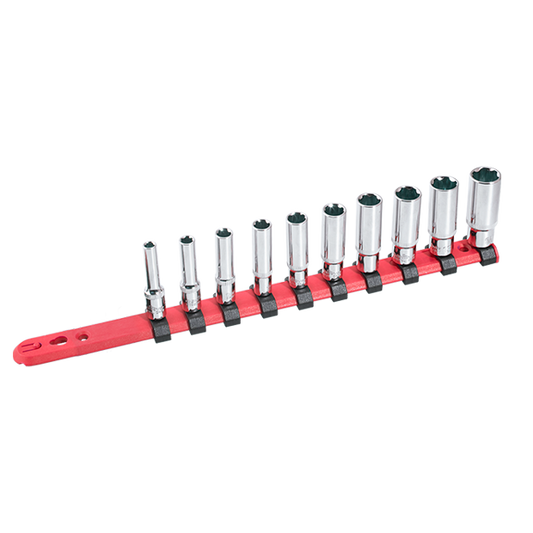 BikeService Socket Set 10 Piece 1/4 Inch Drive 10 Piece - 5, 6, 7, 8, 9, 10, 11, 12, 13, 14mm - BS9200