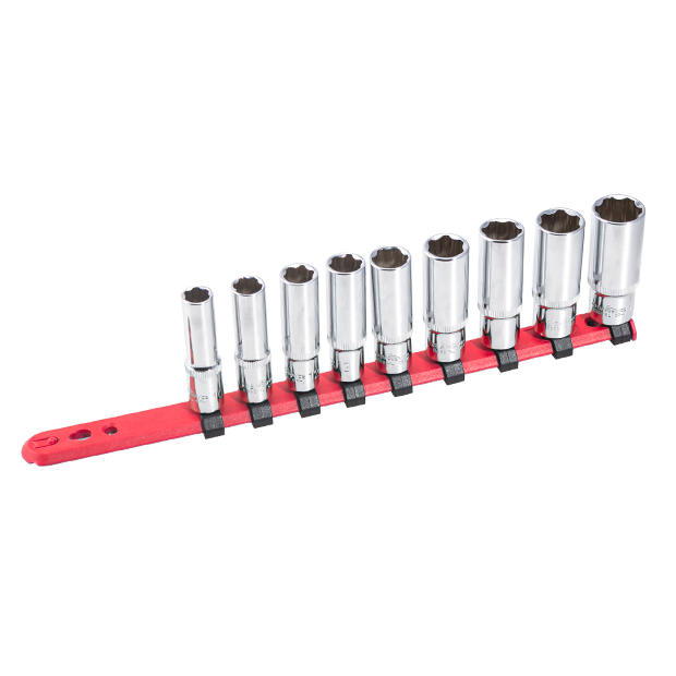 BikeService Socket Set 9 Piece - 10, 11, 12, 13, 14, 15, 17, 19, 21mm - BS9201